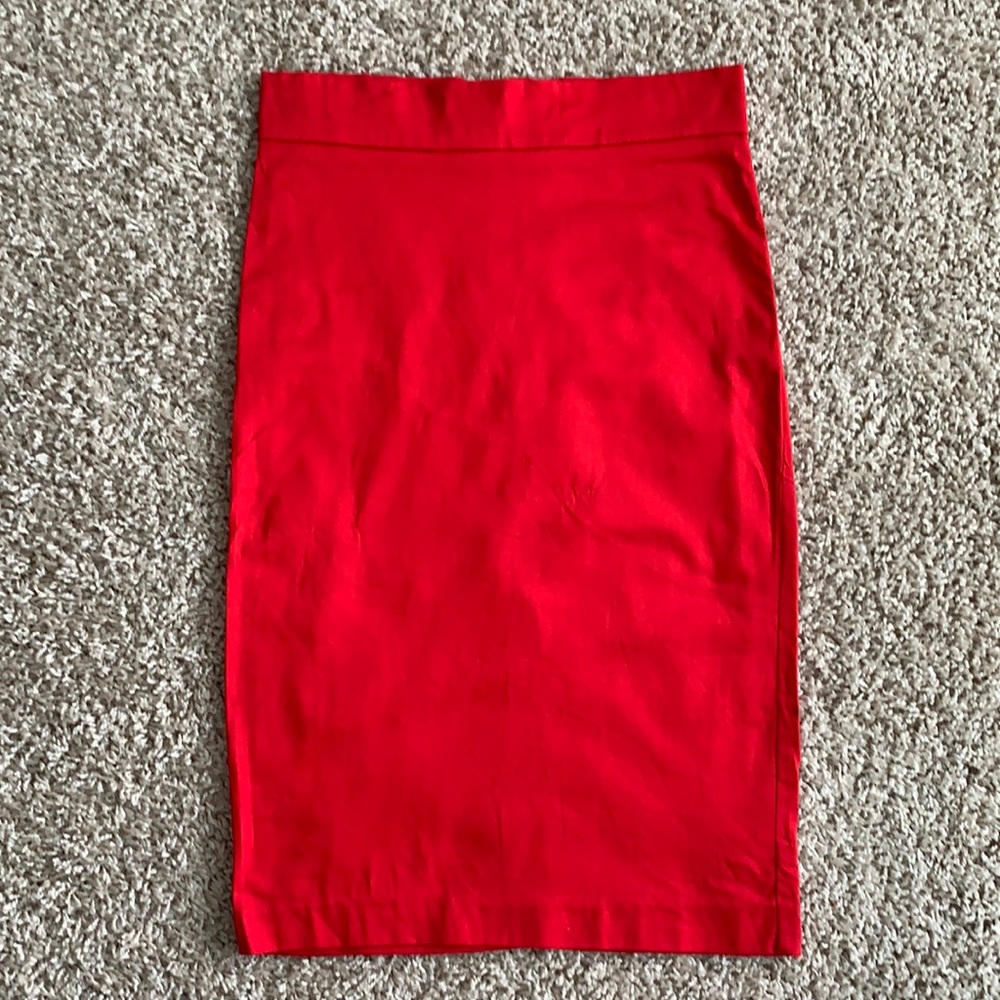 Gaia Red High Waisted Pencil Skirt